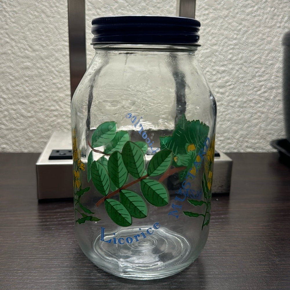 Vintage Root and Flower Forager Kitchen Witch Glass Storage Jar